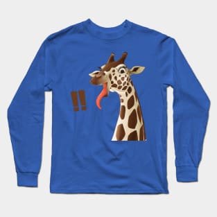 giraffe tongue hand drawn Long Sleeve T-Shirt